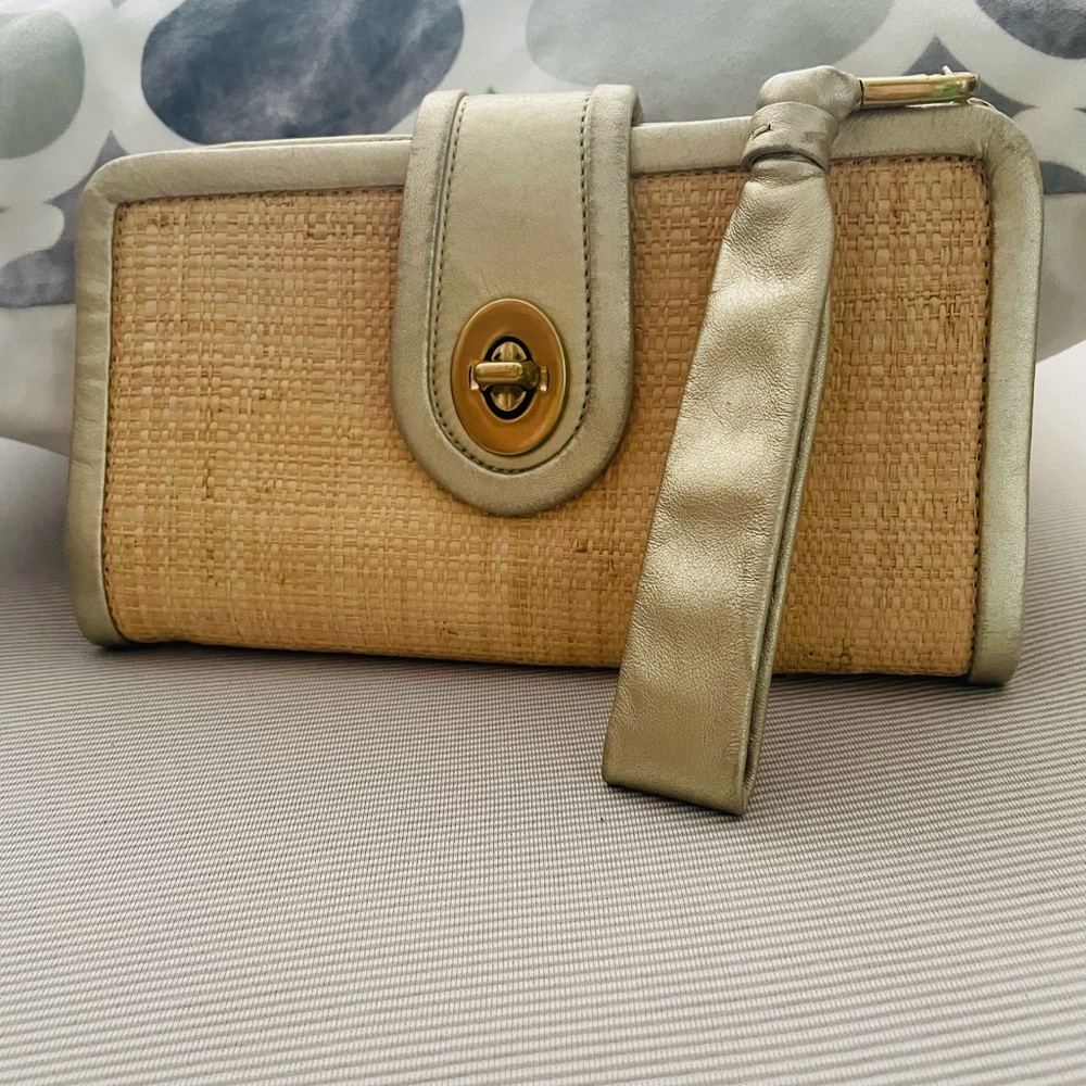 Coach Parker Raffia Wristlet